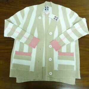 Kerri Rosenthal Striped Cardigan Sweater Larger M NEW NWT